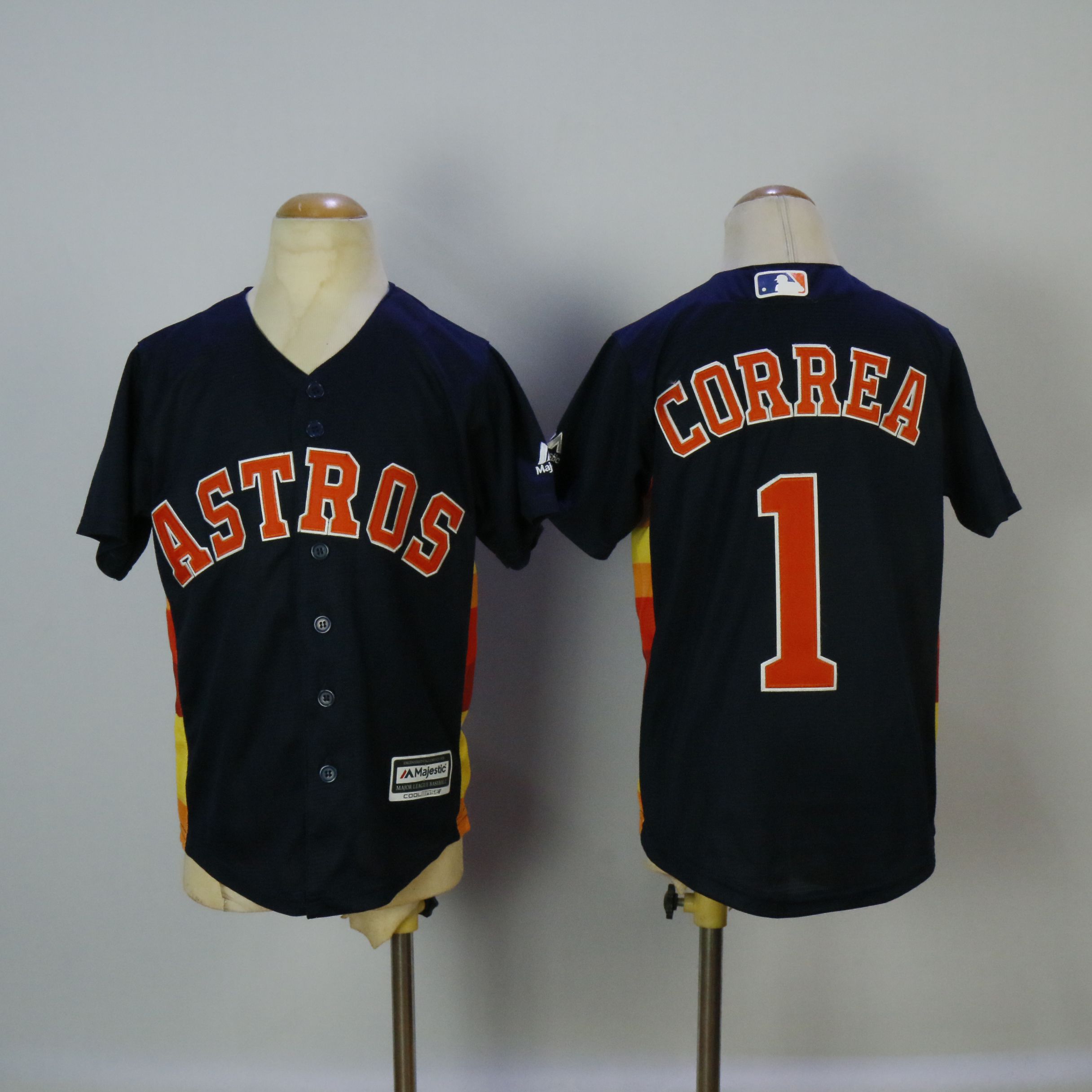 Youth Houston Astros 1 Correa Blue MLB Jerseys